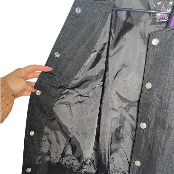 Converse Vintage 90s Mens S Magic Johnson Suede Bomber Jacket Varsity Lakers NBA - Picture 5 of 9